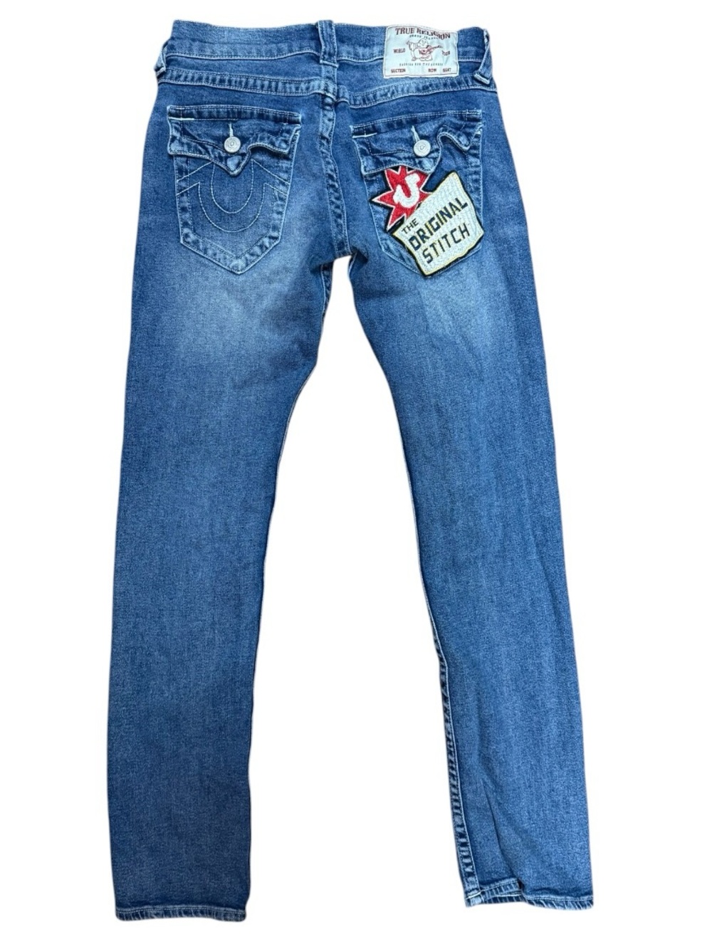 True Religion Y2K Ricky Relaxed Straight Jeans Back Original Stitch Patch